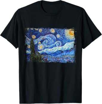 Starry Night by Vincent Van Gogh Famous Painting T-Shirt
