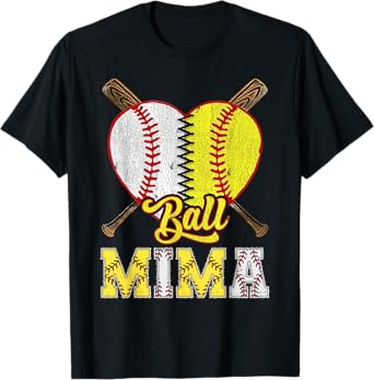 Mima Of Both Ball Mima Half Baseball Softball T-Shirt