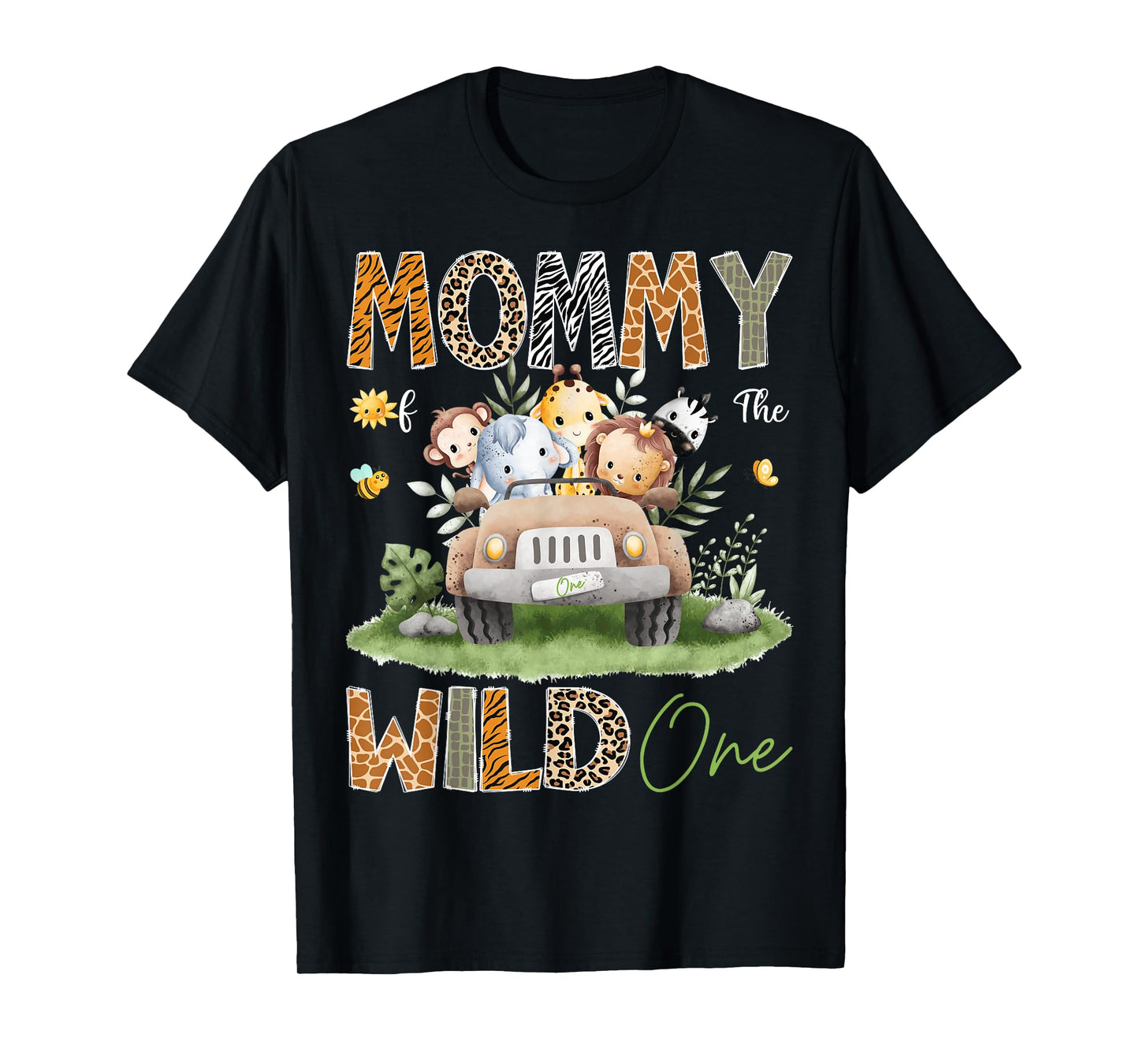 Mommy of the Wild One 1St Birthday Safari Animals Truck T-Shirt