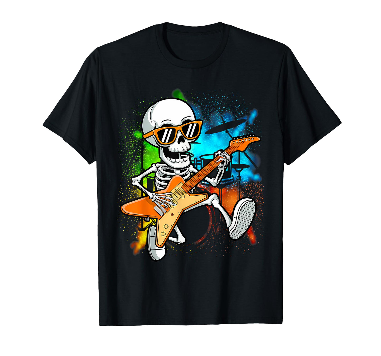 Skeleton Playing Guitar Rock & Roll Boys Kids T-Shirt