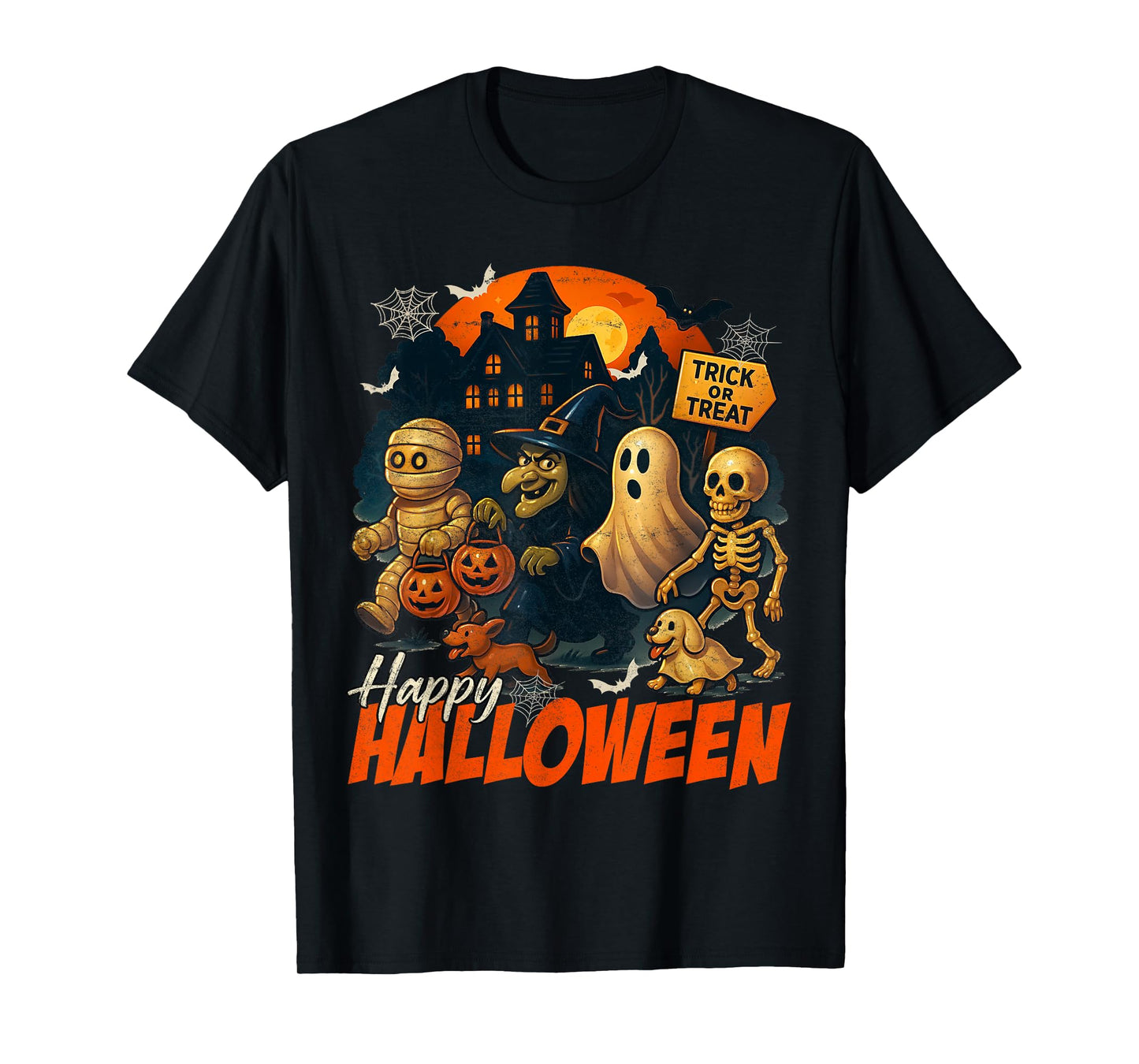 Happy Halloween Haunted House Halloween Costume Men Women T-Shirt