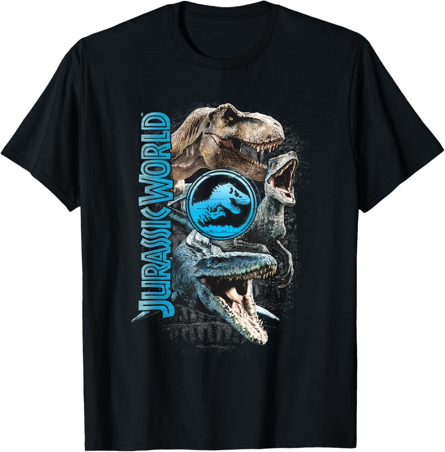 Jurassic World Two Dinosaur Logo Stack Graphic T-Shirt T-Shirt