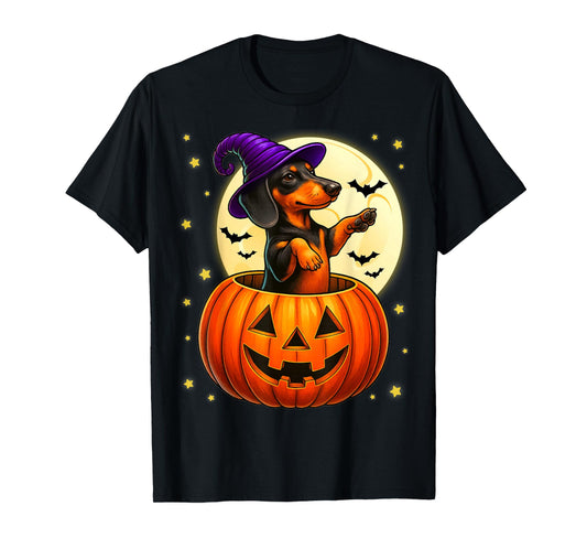 Cute Dachshund Jack O Lanterrn Halloween Costume Men Women T-Shirt
