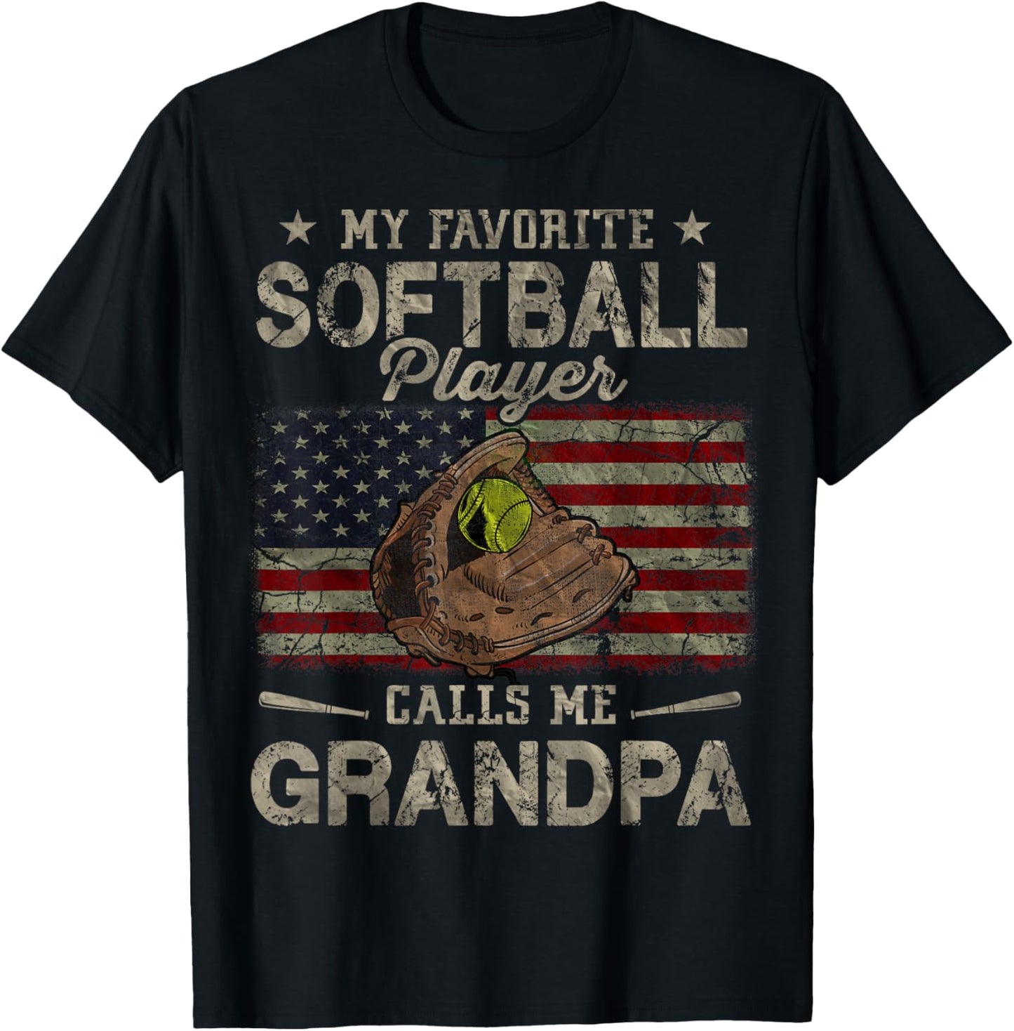My Favorite Softball Player Calls Me Grandpa Father's Day T-Shirt