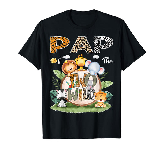 Pap Of The Two Wild 2Nd Birthday Safari Animal Lover T-Shirt