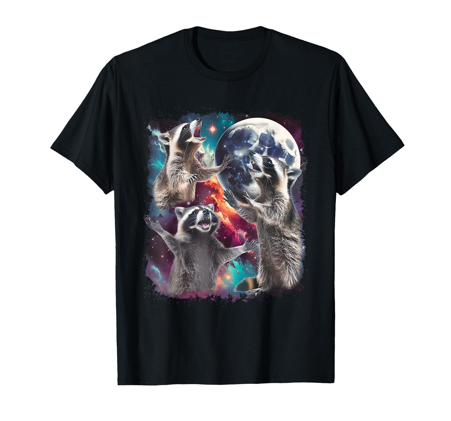 Racoons Howling At The Moon Vintage Raccoon Animal Lovers T-Shirt