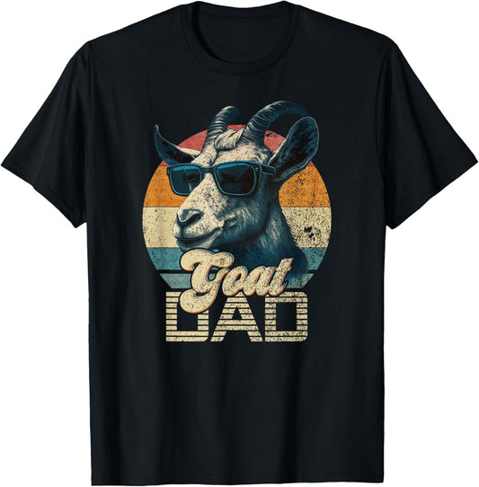 Vintage Retro Goat Dad Best Goat Daddy Funny Fathers Day T-Shirt