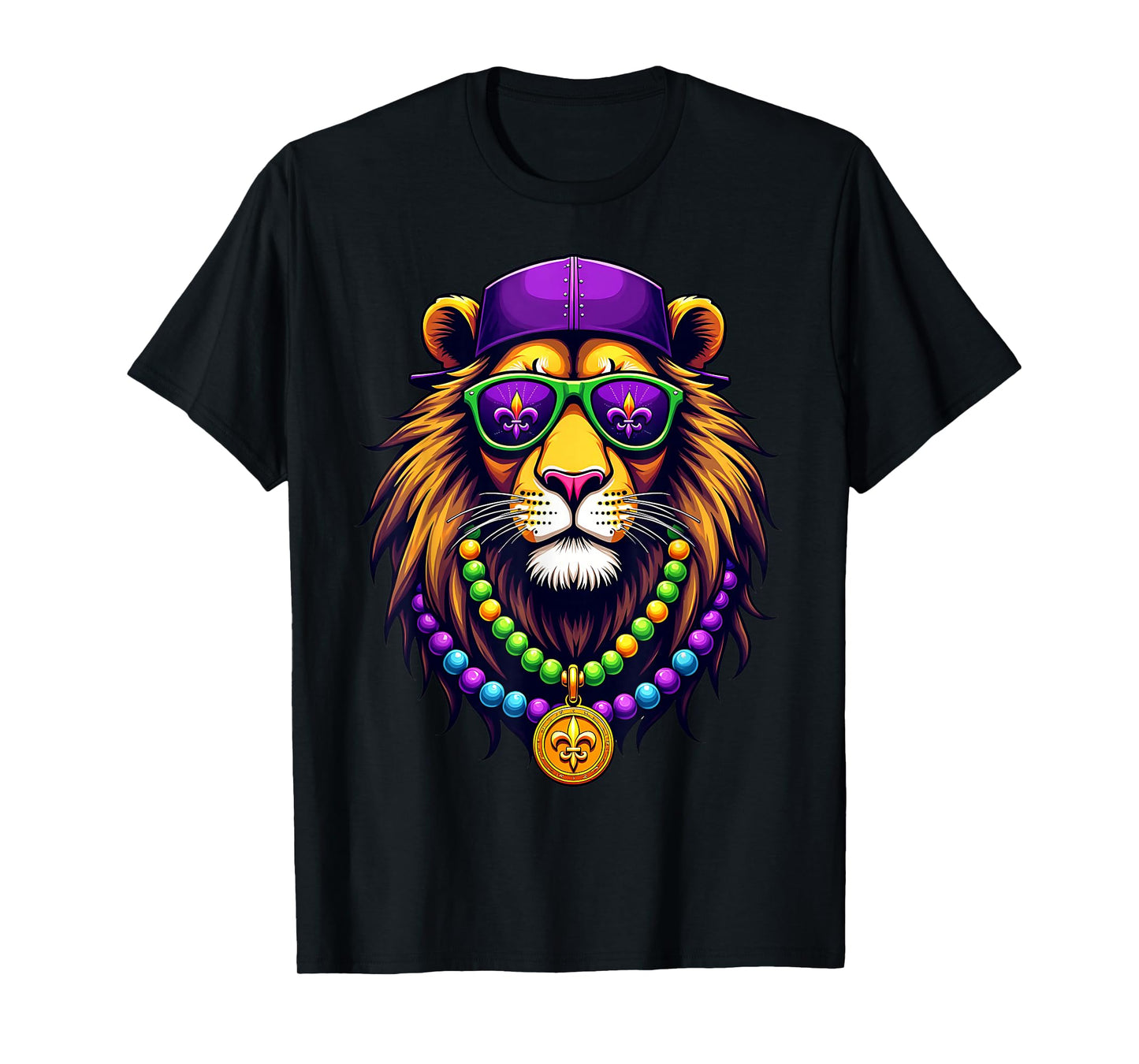 Mardigator Mardi Gras Lion Costume Men Women Mardi Gras T-Shirt