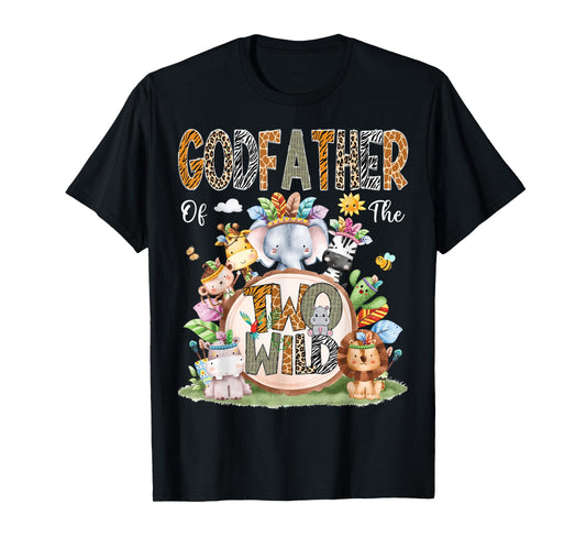 GodFather Of The Two Wild 2Nd Birthday Animal Safari Tribal T-Shirt