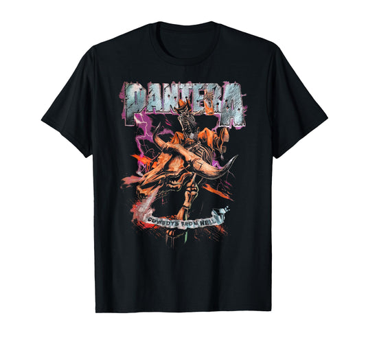 Pantera Official Cowboys From Hell Riding Skeleton Short Sleeve T-Shirt
