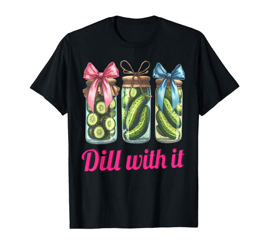 Canned Pickle Coquette Bows With Cute Pickle Jar Girl Women T-Shirt