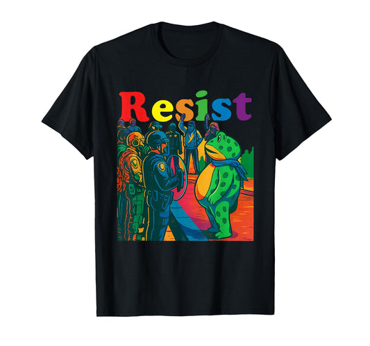 Frogs Resist Portland Frog Protest Vintage Activist Freedom T-Shirt