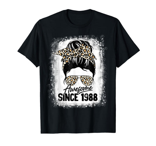 34 Years Old Awesome Since 1988 Leopard 34th Birthday T-Shirt