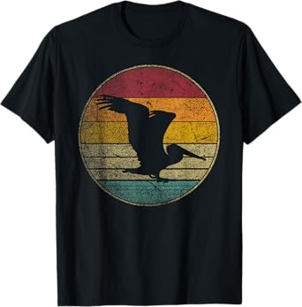 Pelican Bird Shirt Sun Retro Vintage 80s Gift Beach Tropical T-Shirt