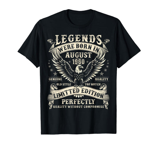 65 Year Old Birthday Gifts For Men 65th Birthday August 1960 T-Shirt