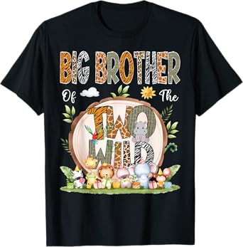 Big Brother Of The Two Wild Animal Safari 2Nd Birthday Party T-Shirt