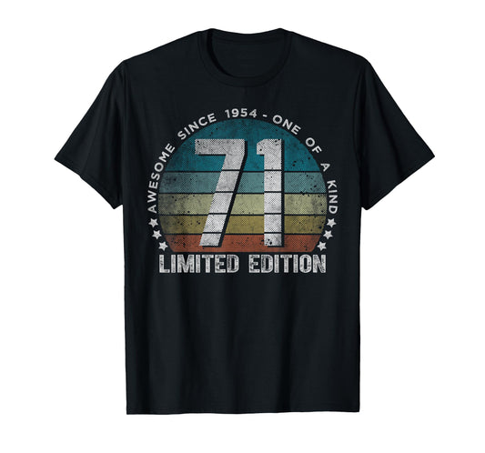 71 Year Old Gifts Vintage 1954 Limited Edition 71st Birthday T-Shirt
