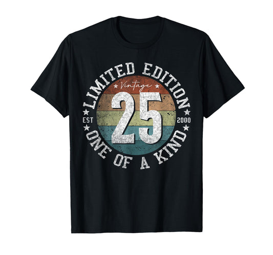25 Year Old Gifts Vintage 2000 Limited Edition 25th Birthday T-Shirt