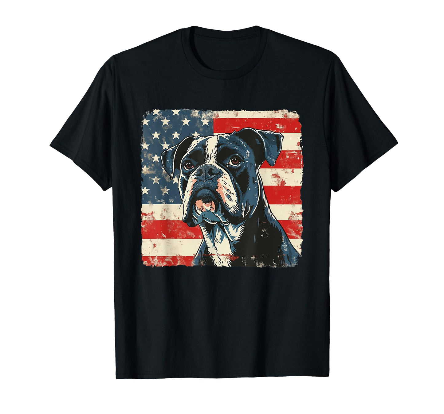 Boxer Dog Patriotic Fourth of July Men Women Kids T-Shirt
