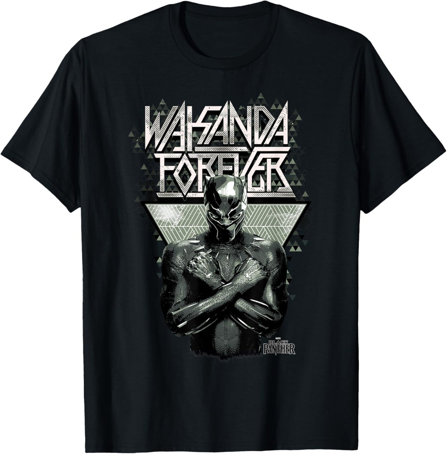 Marvel Black Panther Wakanda Forever Prism Patterned Short Sleeve T-Shirt Small