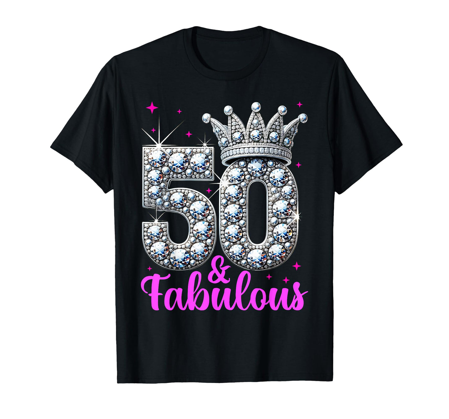 50th Birthday. 50 and Fabulous Women's, Ladies T-Shirt