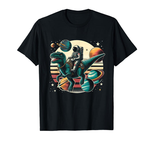 Astronaut T Rex Space Dinosaur Women Men Kids Birthday Funny T-Shirt