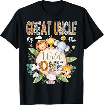 Great Uncle Of The Wild One 1St Birthday Safari Jungle T-Shirt