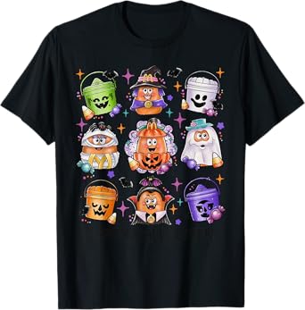 Chicken Nuggets Pumpkin Halloween 90's Vintage T-Shirt