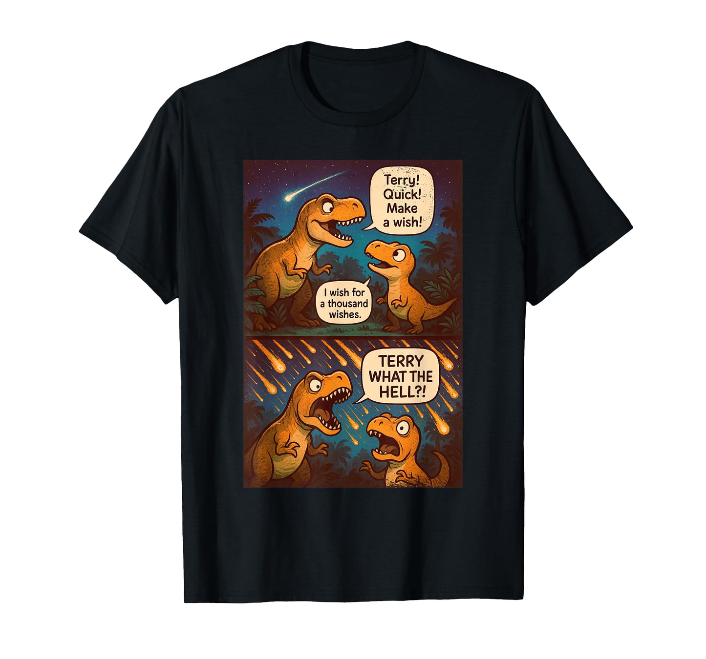 Make A wish Funny Birthday Dinosaur Joke Humor Mens Kids T-Shirt