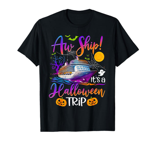 Aw Ship Halloween Family Cruise Crew Family Vacation Trip T-Shirt