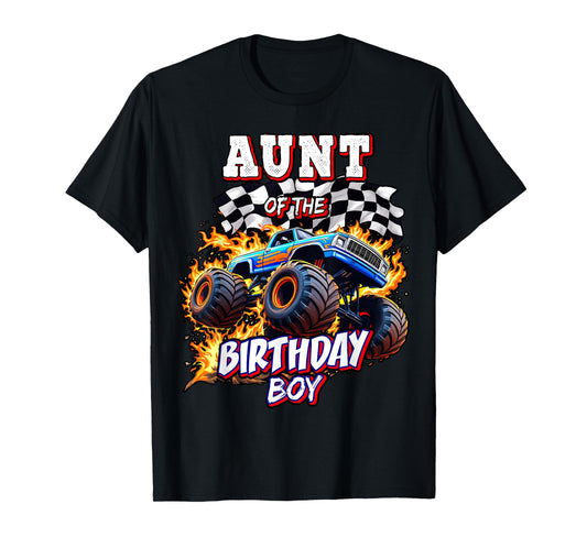 Aunt of the Birthday Boy Monster Truck Birthday Party T-Shirt