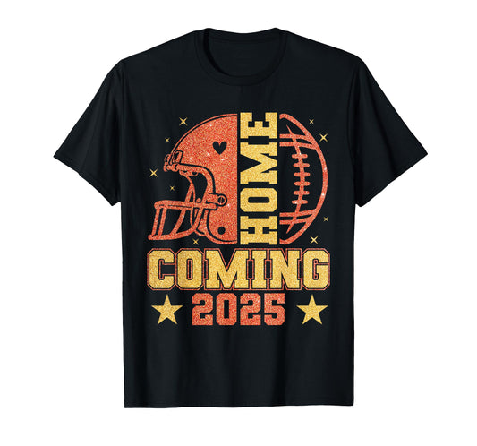 Homecoming 2025 HOCO Football Mama Girl Orange Gold Vibes T-Shirt