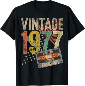 Vintage 1977 48th Birthday Gifts For Men Women 48 Year Old T-Shirt