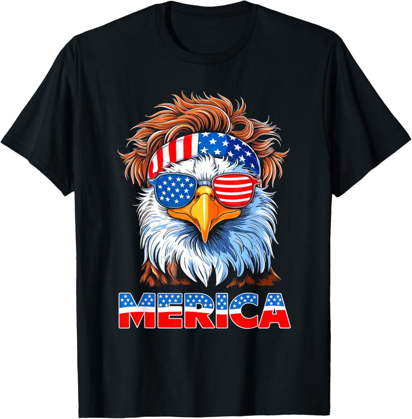 American Flag Patriotic Eagle Shirt Men Boys 4th of July T-Shirt