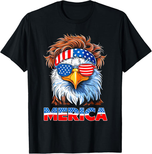 American Flag Patriotic Eagle Shirt Men Boys 4th of July T-Shirt