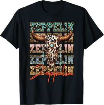 Zeppelin Proud Name Vintage Retro Costume For Lovers Leopard T-Shirt