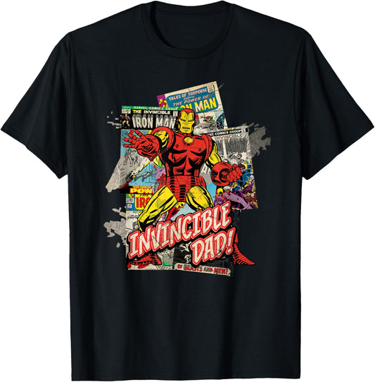 Marvel Iron Man Invincible Dad Father's Day Comic Retro T-Shirt