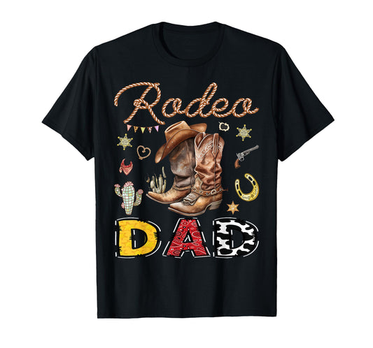 Rodeo Dad Western Cowboy Birthday Matching Family T-Shirt