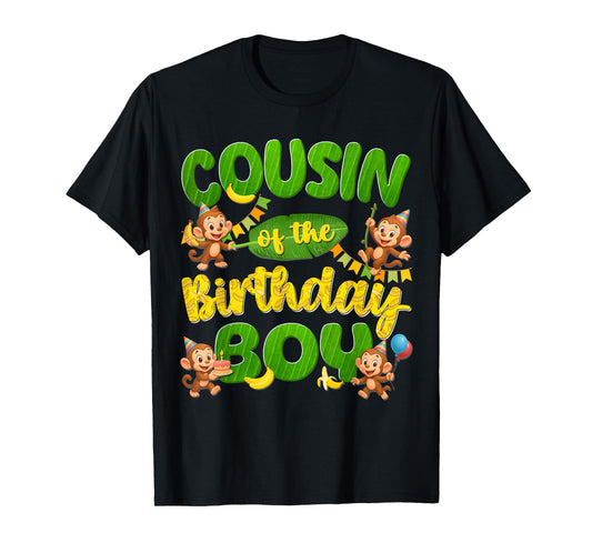 Cousin Of The Birthday Boy Monkey Family Matching Party T-Shirt