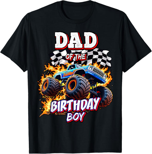 Dad of the Birthday Boy Monster Truck Birthday Novelty T-Shirt