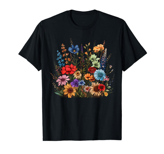 Vintage Wildflower Summer Botanical Gardening Plant Lover T-Shirt