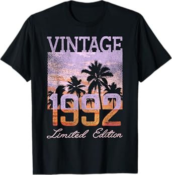Vintage 1992 Limited Edition 33 Year Old Gifts 33rd Birthday T-Shirt