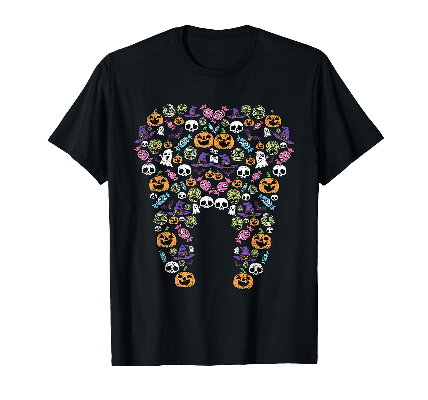 Tooth Halloween Pattern Costume Dentist Dental Assistant T-Shirt