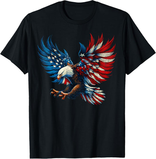 American Flag Bald Eagle Patriotic Eagle 4th of July USA T-Shirt