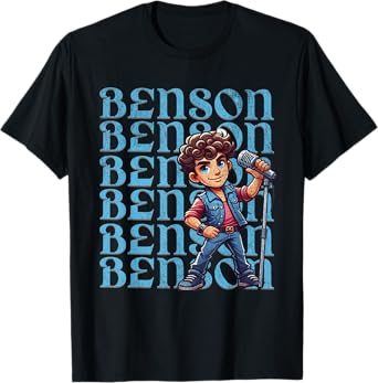 Benson First Name T With Mic Personalized Vintage Tee T-Shirt