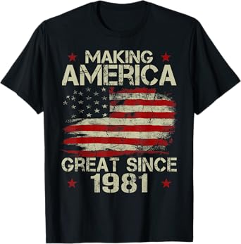 Mens Making America Great Since 1981 Vintage Gifts 39th Birthday T-Shirt