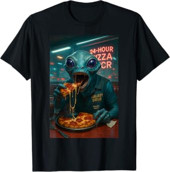 Alien Pizza Halloween Mens T-Shirt