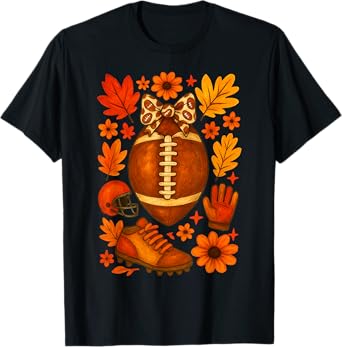 Tis The Season Fall Football Autumn Pumpkin T-Shirt