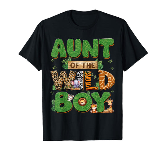 Aunt Of The Birthday Boy Wild One Family Matching Party T-Shirt