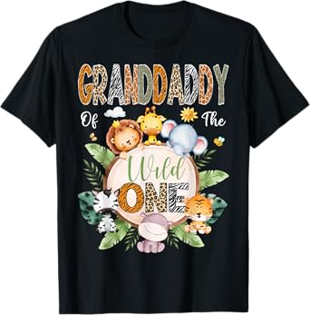 Granddaddy Of The Wild One 1St Birthday Safari Jungle Animal T-Shirt
